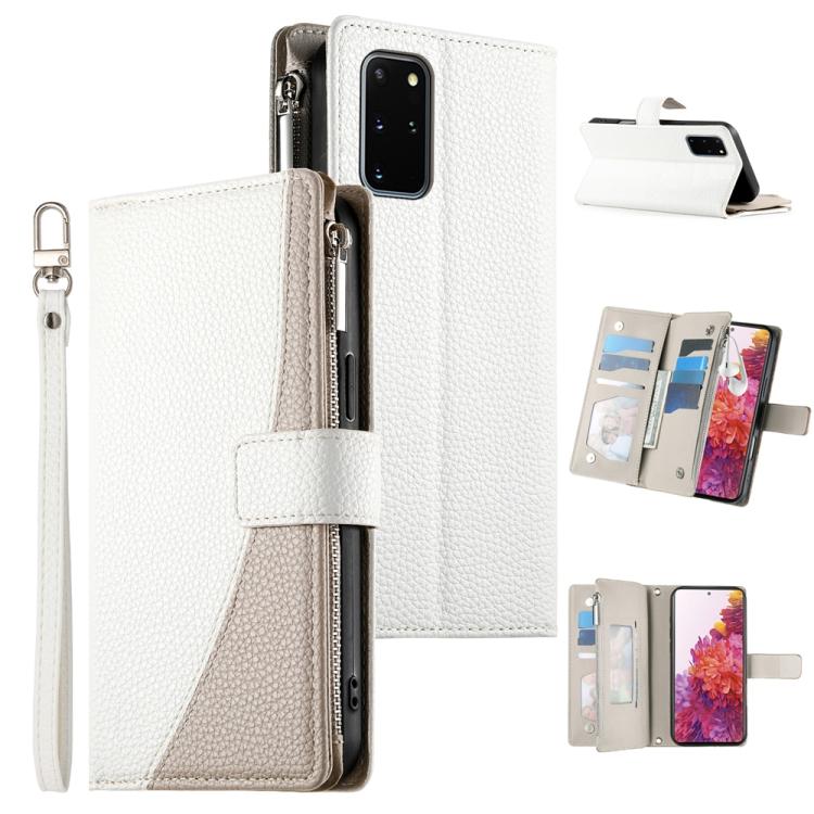 Stitching Multi-card Zipper Wallet Leather Phone Case with Short Strap, For Samsung Galaxy S20 Ultra, For Samsung Galaxy S20, For Samsung Galaxy S20+