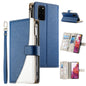Stitching Multi-card Zipper Wallet Leather Phone Case with Short Strap, For Samsung Galaxy S20 Ultra, For Samsung Galaxy S20, For Samsung Galaxy S20+