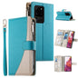Stitching Multi-card Zipper Wallet Leather Phone Case with Short Strap, For Samsung Galaxy S20 Ultra, For Samsung Galaxy S20, For Samsung Galaxy S20+