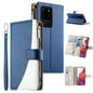 Stitching Multi-card Zipper Wallet Leather Phone Case with Short Strap, For Samsung Galaxy S20 Ultra, For Samsung Galaxy S20, For Samsung Galaxy S20+