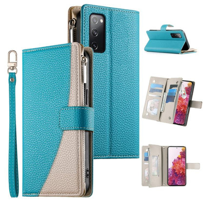 Stitching Multi-card Zipper Wallet Leather Phone Case with Short Strap, For Samsung Galaxy S20 FE, For Samsung Galaxy S22 Ultra 5G, For Samsung Galaxy S22+ 5G, For Samsung Galaxy S22 5G, For Samsung Galaxy S21 FE 5G, For Samsung Galaxy S21 5G          ...