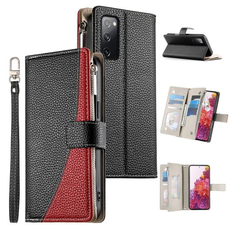 Stitching Multi-card Zipper Wallet Leather Phone Case with Short Strap, For Samsung Galaxy S20 FE, For Samsung Galaxy S22 Ultra 5G, For Samsung Galaxy S22+ 5G, For Samsung Galaxy S22 5G, For Samsung Galaxy S21 FE 5G, For Samsung Galaxy S21 5G          ...