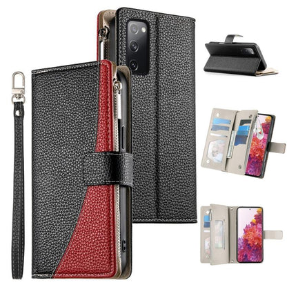 Stitching Multi-card Zipper Wallet Leather Phone Case with Short Strap, For Samsung Galaxy S20 FE, For Samsung Galaxy S22 Ultra 5G, For Samsung Galaxy S22+ 5G, For Samsung Galaxy S22 5G, For Samsung Galaxy S21 FE 5G, For Samsung Galaxy S21 5G          ...