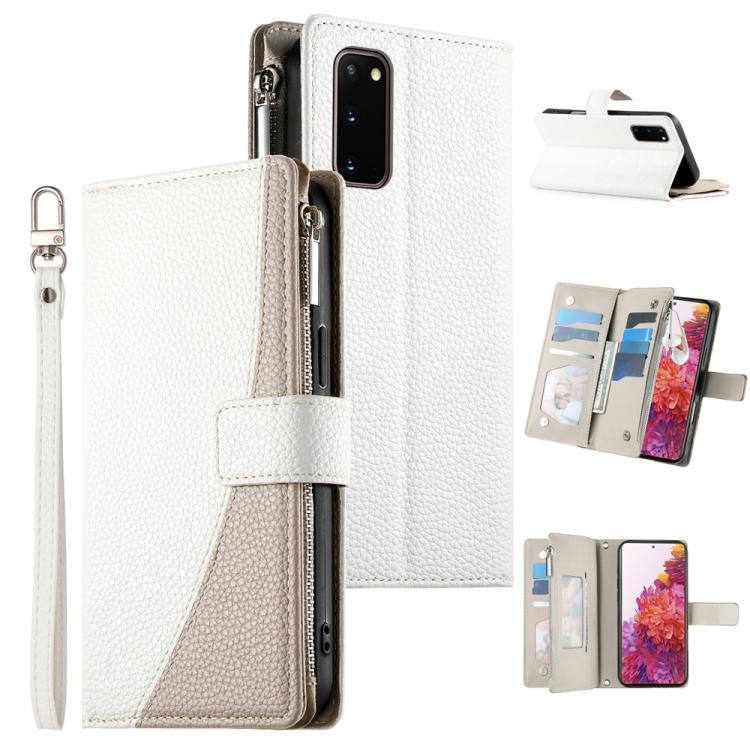 Stitching Multi-card Zipper Wallet Leather Phone Case with Short Strap, For Samsung Galaxy S20 Ultra, For Samsung Galaxy S20, For Samsung Galaxy S20+