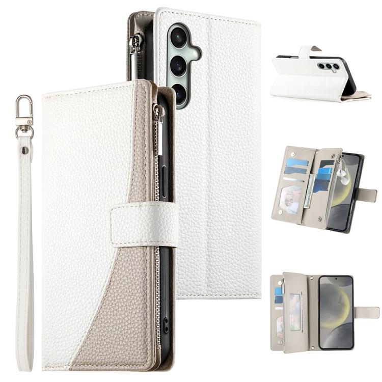 Stitching Multi-card Zipper Wallet Leather Phone Case with Short Strap, For Galaxy S26 FE 5G, For Samsung Galaxy S26+ 5G, For Samsung Galaxy S26 Edge 5G, For Samsung Galaxy S26 Ultra 5G, For Samsung Galaxy S26 5G, For Samsung Galaxy S25 FE 5G          ...