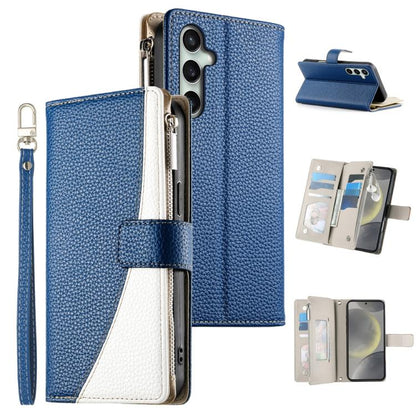 Stitching Multi-card Zipper Wallet Leather Phone Case with Short Strap, For Galaxy S26 FE 5G, For Samsung Galaxy S26+ 5G, For Samsung Galaxy S26 Edge 5G, For Samsung Galaxy S26 Ultra 5G, For Samsung Galaxy S26 5G, For Samsung Galaxy S25 FE 5G          ...