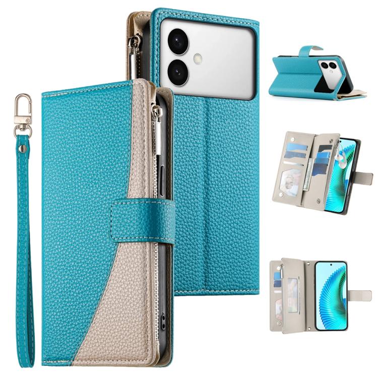 Stitching Multi-card Zipper Wallet Leather Phone Case with Short Strap, For Galaxy S26 FE 5G, For Samsung Galaxy S26+ 5G, For Samsung Galaxy S26 Edge 5G, For Samsung Galaxy S26 Ultra 5G, For Samsung Galaxy S26 5G, For Samsung Galaxy S25 FE 5G          ...