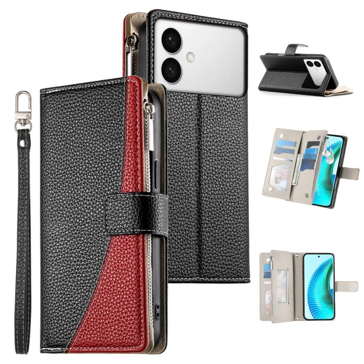 Stitching Multi-card Zipper Wallet Leather Phone Case with Short Strap, For Galaxy S26 FE 5G, For Samsung Galaxy S26+ 5G, For Samsung Galaxy S26 Edge 5G, For Samsung Galaxy S26 Ultra 5G, For Samsung Galaxy S26 5G, For Samsung Galaxy S25 FE 5G          ...