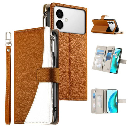Stitching Multi-card Zipper Wallet Leather Phone Case with Short Strap, For Galaxy S26 FE 5G, For Samsung Galaxy S26+ 5G, For Samsung Galaxy S26 Edge 5G, For Samsung Galaxy S26 Ultra 5G, For Samsung Galaxy S26 5G, For Samsung Galaxy S25 FE 5G          ...