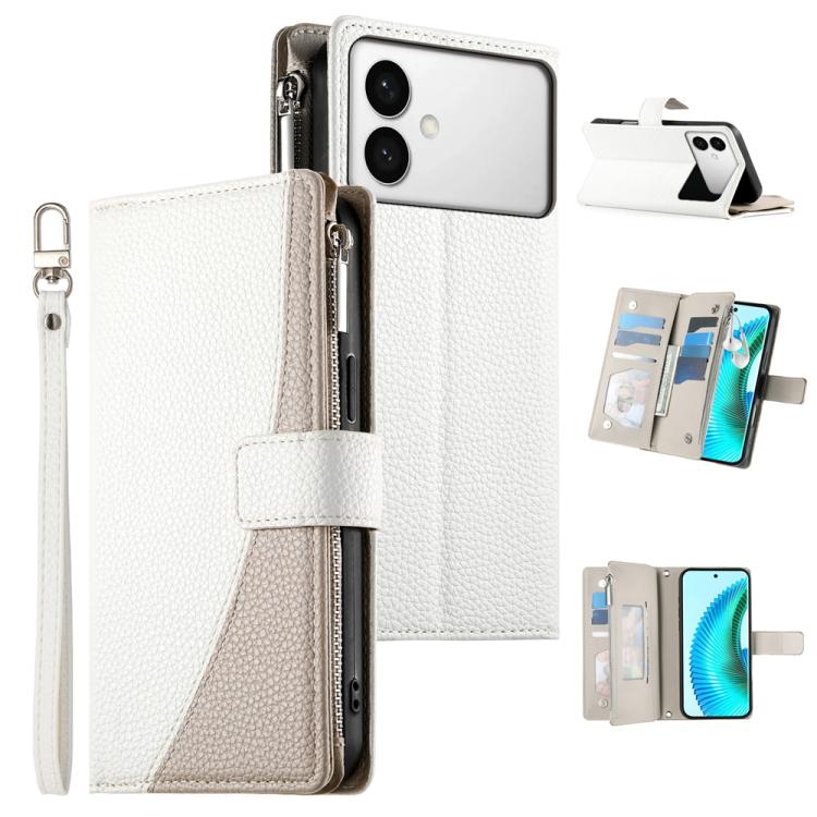 Stitching Multi-card Zipper Wallet Leather Phone Case with Short Strap, For Galaxy S26 FE 5G, For Samsung Galaxy S26+ 5G, For Samsung Galaxy S26 Edge 5G, For Samsung Galaxy S26 Ultra 5G, For Samsung Galaxy S26 5G, For Samsung Galaxy S25 FE 5G          ...