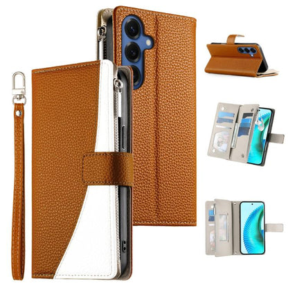 Stitching Multi-card Zipper Wallet Leather Phone Case with Short Strap, For Galaxy S26 FE 5G, For Samsung Galaxy S26+ 5G, For Samsung Galaxy S26 Edge 5G, For Samsung Galaxy S26 Ultra 5G, For Samsung Galaxy S26 5G, For Samsung Galaxy S25 FE 5G          ...