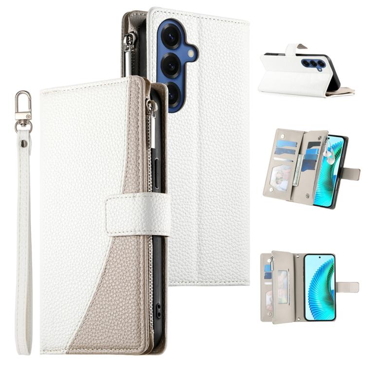 Stitching Multi-card Zipper Wallet Leather Phone Case with Short Strap, For Galaxy S26 FE 5G, For Samsung Galaxy S26+ 5G, For Samsung Galaxy S26 Edge 5G, For Samsung Galaxy S26 Ultra 5G, For Samsung Galaxy S26 5G, For Samsung Galaxy S25 FE 5G          ...