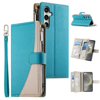 Stitching Multi-card Zipper Wallet Leather Phone Case with Short Strap, For Galaxy S26 FE 5G, For Samsung Galaxy S26+ 5G, For Samsung Galaxy S26 Edge 5G, For Samsung Galaxy S26 Ultra 5G, For Samsung Galaxy S26 5G, For Samsung Galaxy S25 FE 5G          ...