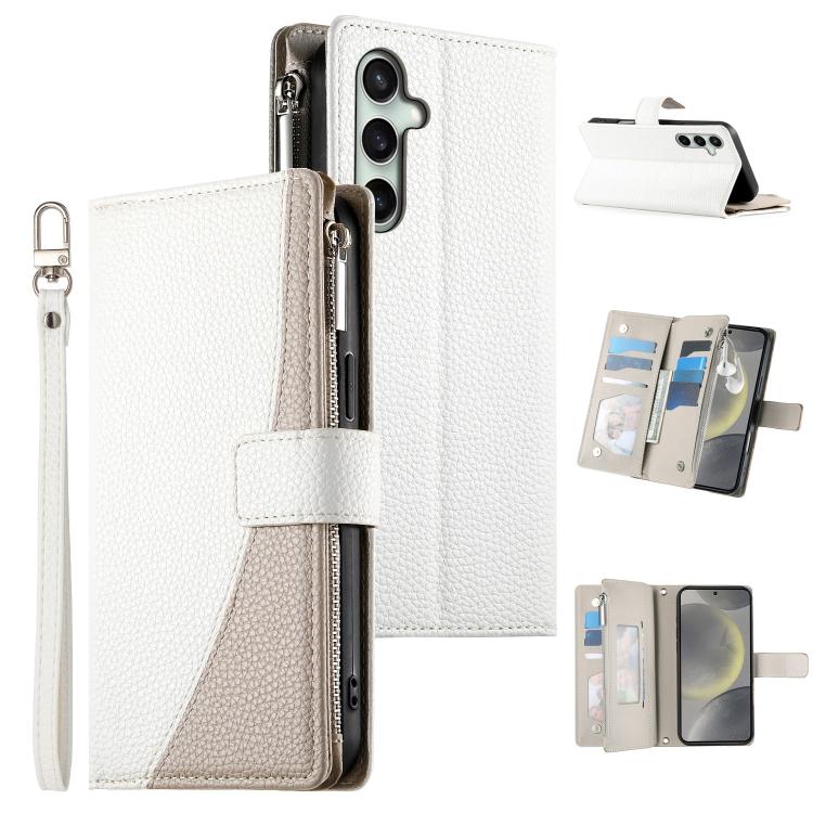 Stitching Multi-card Zipper Wallet Leather Phone Case with Short Strap, For Galaxy S26 FE 5G, For Samsung Galaxy S26+ 5G, For Samsung Galaxy S26 Edge 5G, For Samsung Galaxy S26 Ultra 5G, For Samsung Galaxy S26 5G, For Samsung Galaxy S25 FE 5G          ...