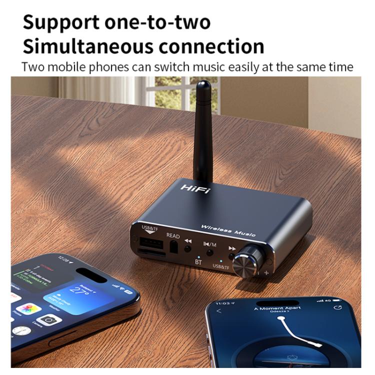 Portable Bluetooth Receiver Audio AUX Adapter Supports USB Disk, TF Card With Remote Control