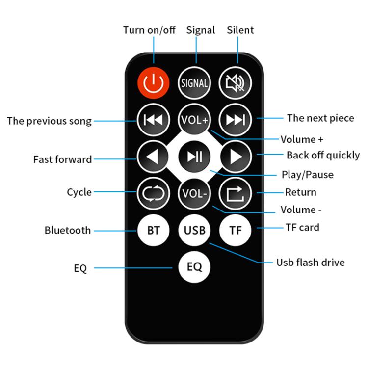 Portable Bluetooth Receiver Audio AUX Adapter Supports USB Disk, TF Card With Remote Control