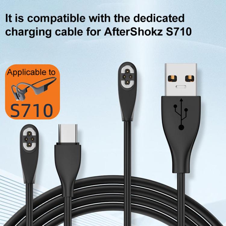 Bone Conduction Earphone Magnetic Charging Cable For Shokz OpenSwim Pro S710