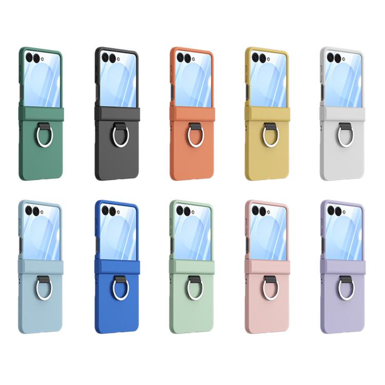 Three Parts PC Skin Feel Shockproof Phone Case with Ring