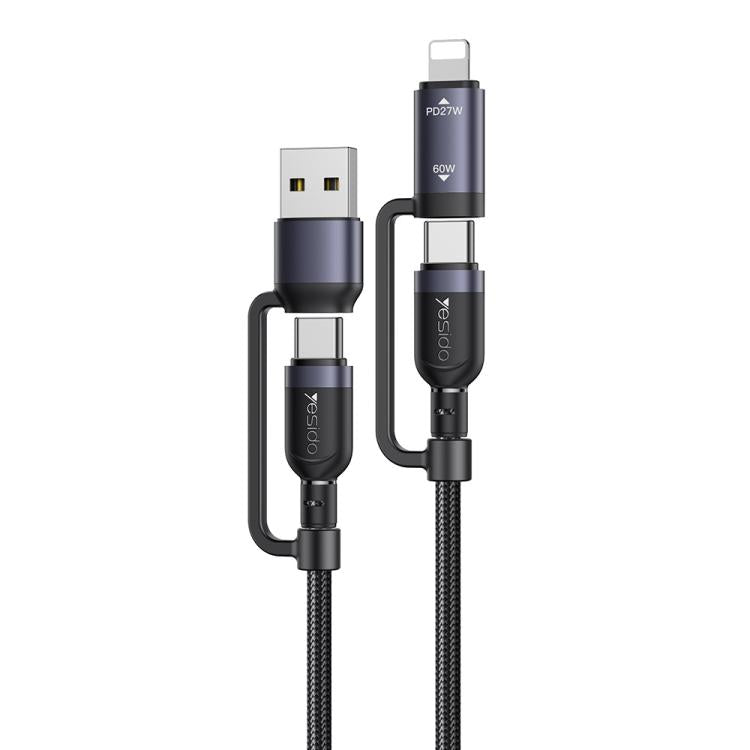 Yesido CA200 1.2m 60W USB / Type-C to Type-C / 8 Pin Fast Charging Data Cable