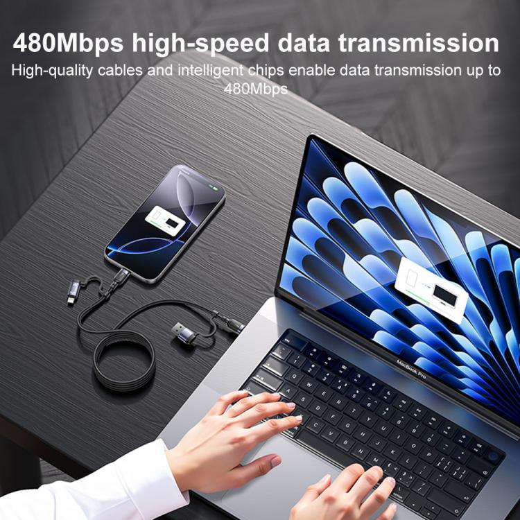 Yesido CA200 1.2m 60W USB / Type-C to Type-C / 8 Pin Fast Charging Data Cable