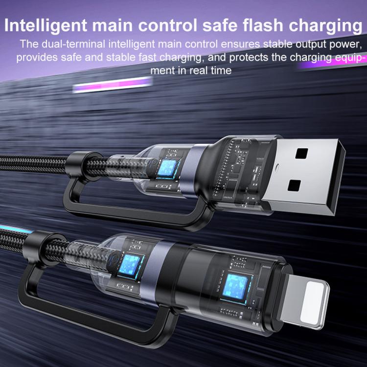 Yesido CA200 1.2m 60W USB / Type-C to Type-C / 8 Pin Fast Charging Data Cable