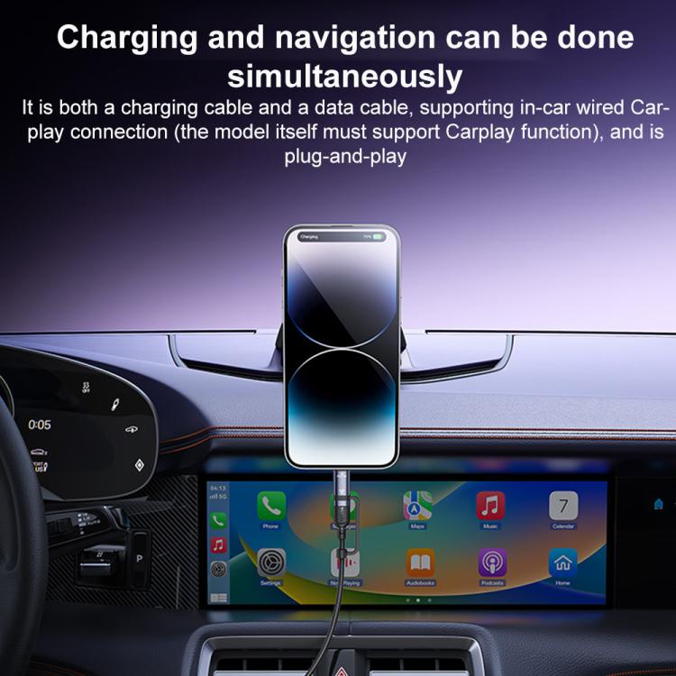 Yesido CA200 1.2m 60W USB / Type-C to Type-C / 8 Pin Fast Charging Data Cable