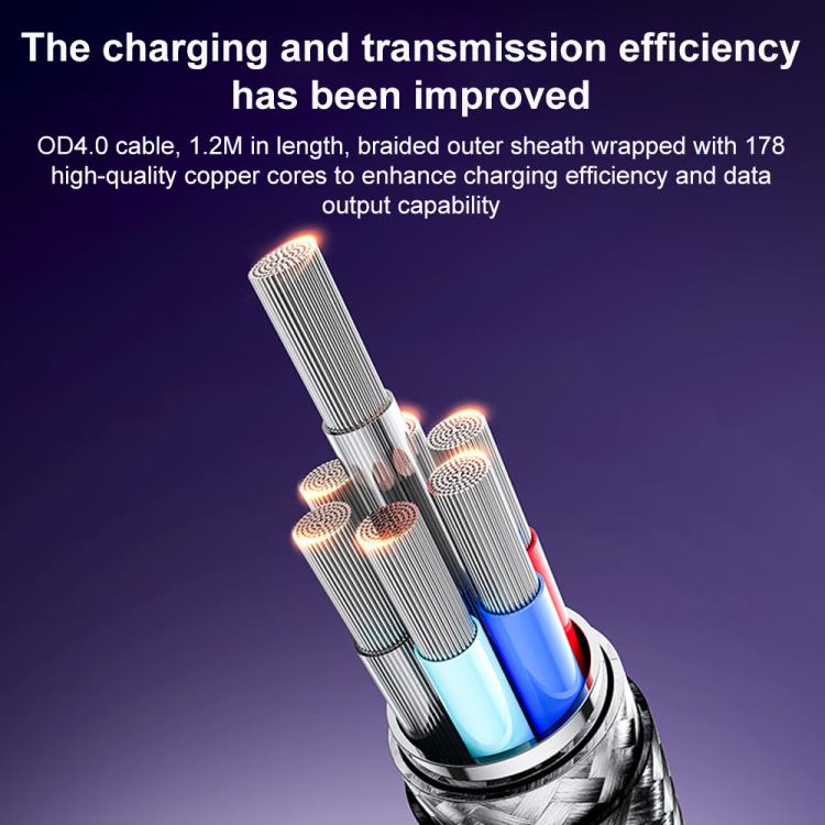 Yesido CA200 1.2m 60W USB / Type-C to Type-C / 8 Pin Fast Charging Data Cable