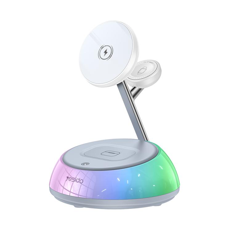 Yesido DS31 3-in-1 Magnetic Wireless Charging Stand with RGB Light