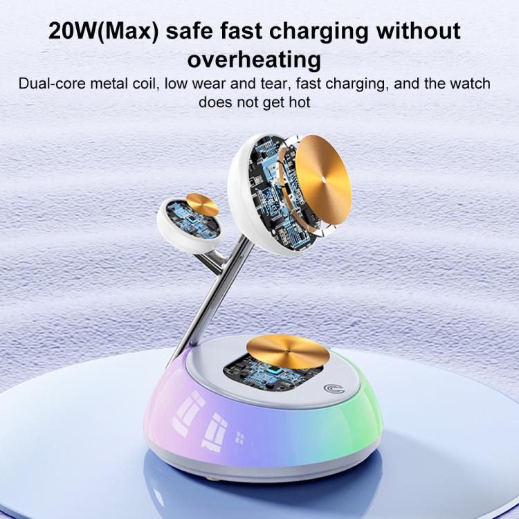 Yesido DS31 3-in-1 Magnetic Wireless Charging Stand with RGB Light