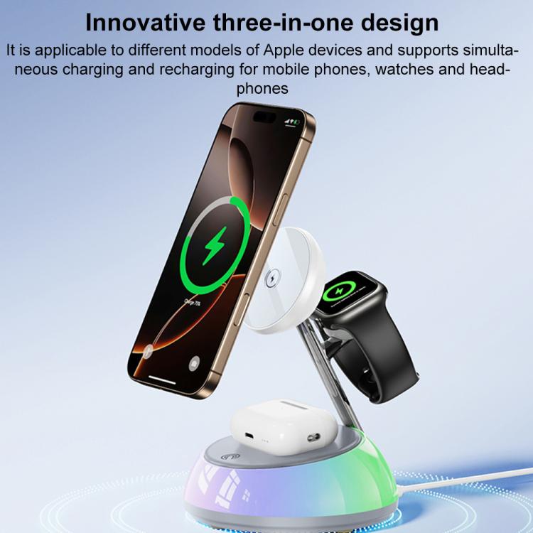 Yesido DS31 3-in-1 Magnetic Wireless Charging Stand with RGB Light