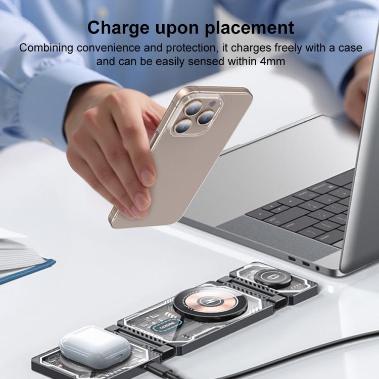 Yesido DS25 3-in-1 Foldable Magnetic Wireless Charging Station