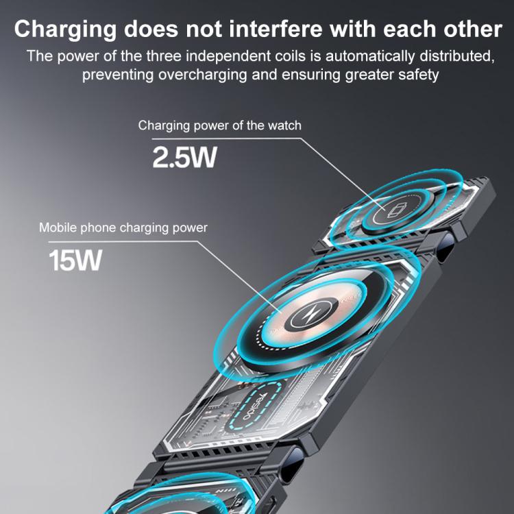 Yesido DS25 3-in-1 Foldable Magnetic Wireless Charging Station