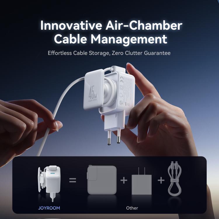JOYROOM TCL05 45W GaN Dual USB-C / Type-C Port Mini Charger, with Cable