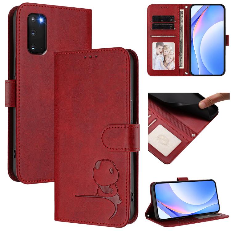 Litter Panda Embossing RFID Leather Phone Case with Lanyard, For Samsung Galaxy S25 Ultra 5G, For Samsung Galaxy S24 FE 5G, For Samsung Galaxy S24 Ultra 5G, For Samsung Galaxy S23 FE 5G, For Samsung Galaxy S23 Ultra 5G, For Samsung Galaxy S23+ 5G      ...