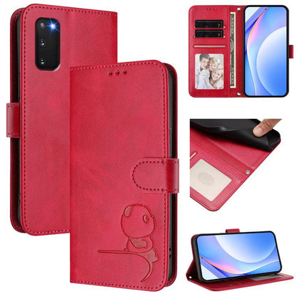 Litter Panda Embossing RFID Leather Phone Case with Lanyard, For Samsung Galaxy S25 Ultra 5G, For Samsung Galaxy S24 FE 5G, For Samsung Galaxy S24 Ultra 5G, For Samsung Galaxy S23 FE 5G, For Samsung Galaxy S23 Ultra 5G, For Samsung Galaxy S23+ 5G      ...