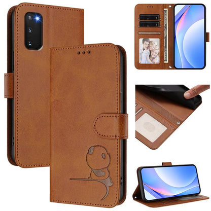Litter Panda Embossing RFID Leather Phone Case with Lanyard, For Samsung Galaxy S25 Ultra 5G, For Samsung Galaxy S24 FE 5G, For Samsung Galaxy S24 Ultra 5G, For Samsung Galaxy S23 FE 5G, For Samsung Galaxy S23 Ultra 5G, For Samsung Galaxy S23+ 5G      ...