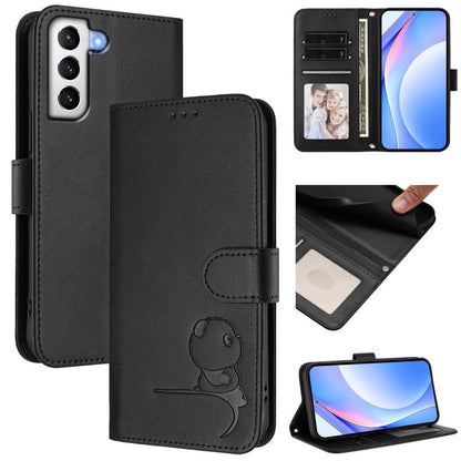 Litter Panda Embossing RFID Leather Phone Case with Lanyard, For Samsung Galaxy S22 Ultra 5G, For Samsung Galaxy S22+ 5G, For Samsung Galaxy S22 5G, For Samsung Galaxy S21 FE 5G, For Samsung Galaxy S21 5G, For Samsung Galaxy S21+ 5G                    ...