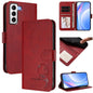 Litter Panda Embossing RFID Leather Phone Case with Lanyard, For Samsung Galaxy S22 Ultra 5G, For Samsung Galaxy S22+ 5G, For Samsung Galaxy S22 5G, For Samsung Galaxy S21 FE 5G, For Samsung Galaxy S21 5G, For Samsung Galaxy S21+ 5G                    ...