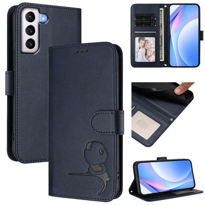 Litter Panda Embossing RFID Leather Phone Case with Lanyard, For Samsung Galaxy S22 Ultra 5G, For Samsung Galaxy S22+ 5G, For Samsung Galaxy S22 5G, For Samsung Galaxy S21 FE 5G, For Samsung Galaxy S21 5G, For Samsung Galaxy S21+ 5G                    ...