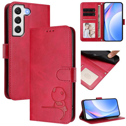 Litter Panda Embossing RFID Leather Phone Case with Lanyard, For Samsung Galaxy S22 Ultra 5G, For Samsung Galaxy S22+ 5G, For Samsung Galaxy S22 5G, For Samsung Galaxy S21 FE 5G, For Samsung Galaxy S21 5G, For Samsung Galaxy S21+ 5G                    ...