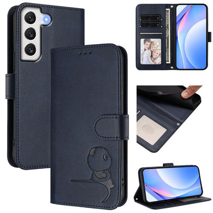 Litter Panda Embossing RFID Leather Phone Case with Lanyard, For Samsung Galaxy S22 Ultra 5G, For Samsung Galaxy S22+ 5G, For Samsung Galaxy S22 5G, For Samsung Galaxy S21 FE 5G, For Samsung Galaxy S21 5G, For Samsung Galaxy S21+ 5G                    ...