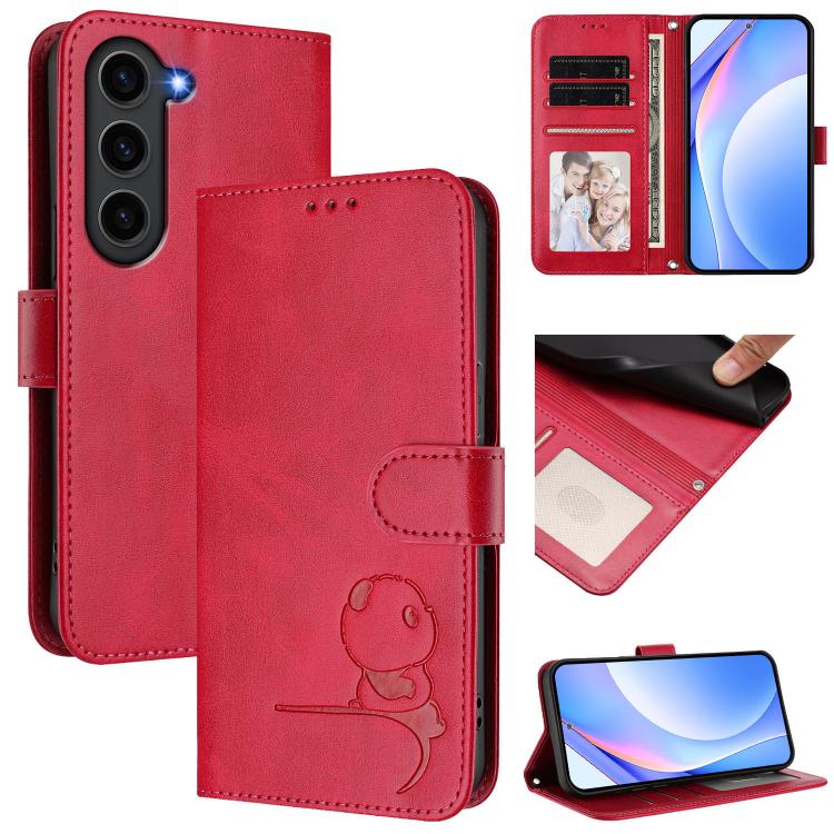 Litter Panda Embossing RFID Leather Phone Case with Lanyard, For Samsung Galaxy S25 Ultra 5G, For Samsung Galaxy S24 FE 5G, For Samsung Galaxy S24 Ultra 5G, For Samsung Galaxy S23 FE 5G, For Samsung Galaxy S23 Ultra 5G, For Samsung Galaxy S23+ 5G      ...