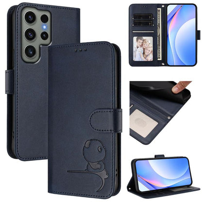 Litter Panda Embossing RFID Leather Phone Case with Lanyard, For Samsung Galaxy S25 Ultra 5G, For Samsung Galaxy S24 FE 5G, For Samsung Galaxy S24 Ultra 5G, For Samsung Galaxy S23 FE 5G, For Samsung Galaxy S23 Ultra 5G, For Samsung Galaxy S23+ 5G      ...