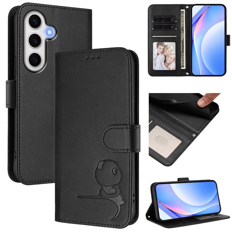 Litter Panda Embossing RFID Leather Phone Case with Lanyard, For Samsung Galaxy S25 Ultra 5G, For Samsung Galaxy S24 FE 5G, For Samsung Galaxy S24 Ultra 5G, For Samsung Galaxy S23 FE 5G, For Samsung Galaxy S23 Ultra 5G, For Samsung Galaxy S23+ 5G      ...