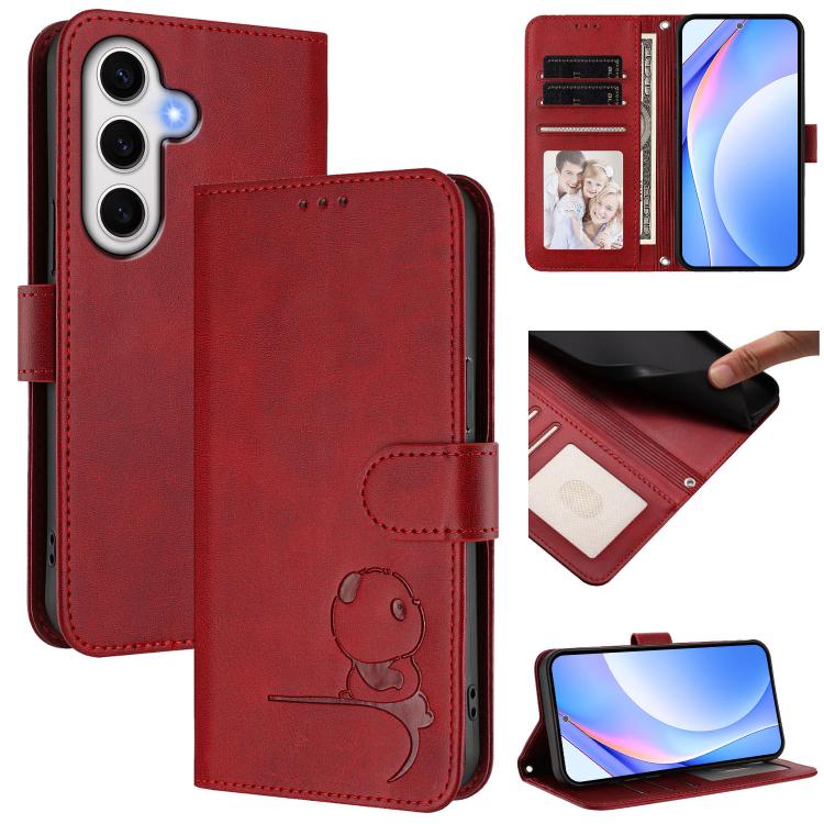 Litter Panda Embossing RFID Leather Phone Case with Lanyard, For Samsung Galaxy S25 Ultra 5G, For Samsung Galaxy S24 FE 5G, For Samsung Galaxy S24 Ultra 5G, For Samsung Galaxy S23 FE 5G, For Samsung Galaxy S23 Ultra 5G, For Samsung Galaxy S23+ 5G      ...