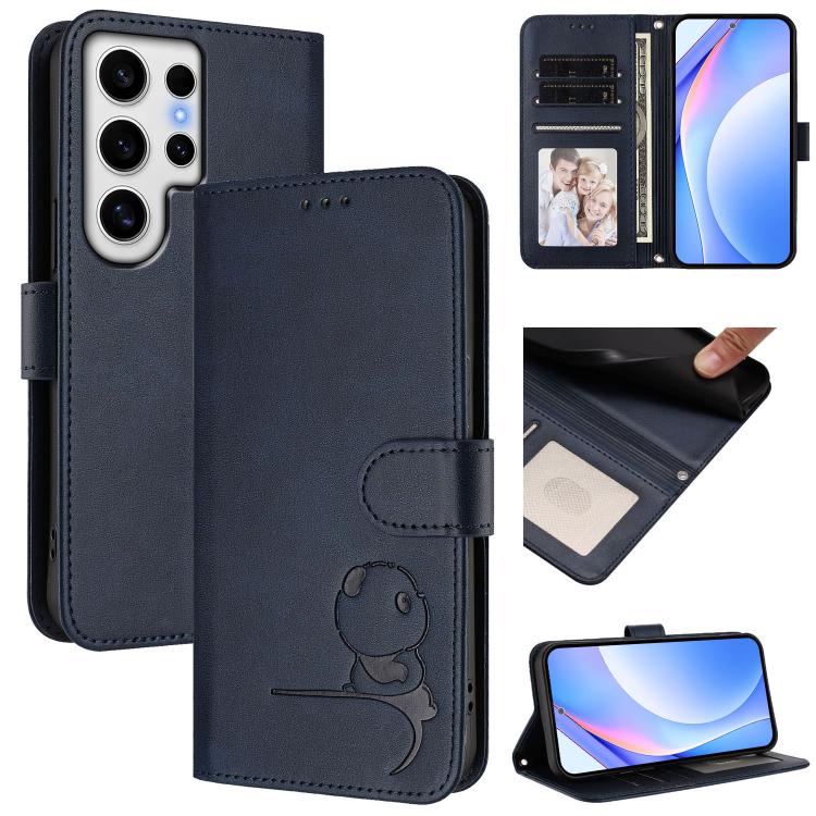 Litter Panda Embossing RFID Leather Phone Case with Lanyard, For Samsung Galaxy S25 Ultra 5G, For Samsung Galaxy S24 FE 5G, For Samsung Galaxy S24 Ultra 5G, For Samsung Galaxy S23 FE 5G, For Samsung Galaxy S23 Ultra 5G, For Samsung Galaxy S23+ 5G      ...