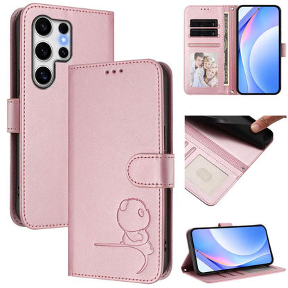 Litter Panda Embossing RFID Leather Phone Case with Lanyard, For Samsung Galaxy S25 Ultra 5G, For Samsung Galaxy S24 FE 5G, For Samsung Galaxy S24 Ultra 5G, For Samsung Galaxy S23 FE 5G, For Samsung Galaxy S23 Ultra 5G, For Samsung Galaxy S23+ 5G      ...