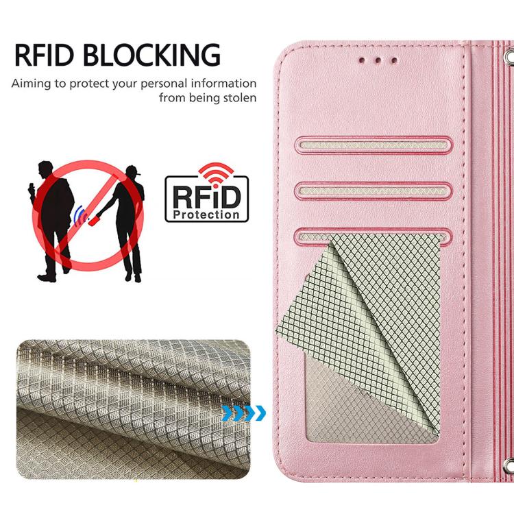 Litter Panda Embossing RFID Leather Phone Case with Lanyard, For Samsung Galaxy S25 Ultra 5G, For Samsung Galaxy S24 FE 5G, For Samsung Galaxy S24 Ultra 5G, For Samsung Galaxy S23 FE 5G, For Samsung Galaxy S23 Ultra 5G, For Samsung Galaxy S23+ 5G      ...