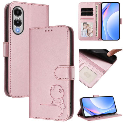 Litter Panda Embossing RFID Leather Phone Case with Lanyard, For Galaxy S26 FE 5G, For Samsung Galaxy S26+ 5G, For Samsung Galaxy S26 Edge 5G, For Samsung Galaxy S26 Ultra 5G, For Samsung Galaxy S26 5G, For Samsung Galaxy S25 Edge 5G                   ...