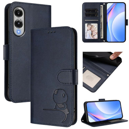 Litter Panda Embossing RFID Leather Phone Case with Lanyard, For Galaxy S26 FE 5G, For Samsung Galaxy S26+ 5G, For Samsung Galaxy S26 Edge 5G, For Samsung Galaxy S26 Ultra 5G, For Samsung Galaxy S26 5G, For Samsung Galaxy S25 Edge 5G                   ...